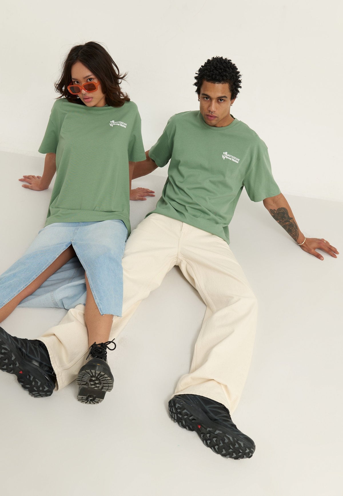 YOURTURN UNISEX - Print T-shirt - Green