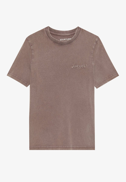 YOURTURN UNISEX - Print T-shirt - Washed Brown