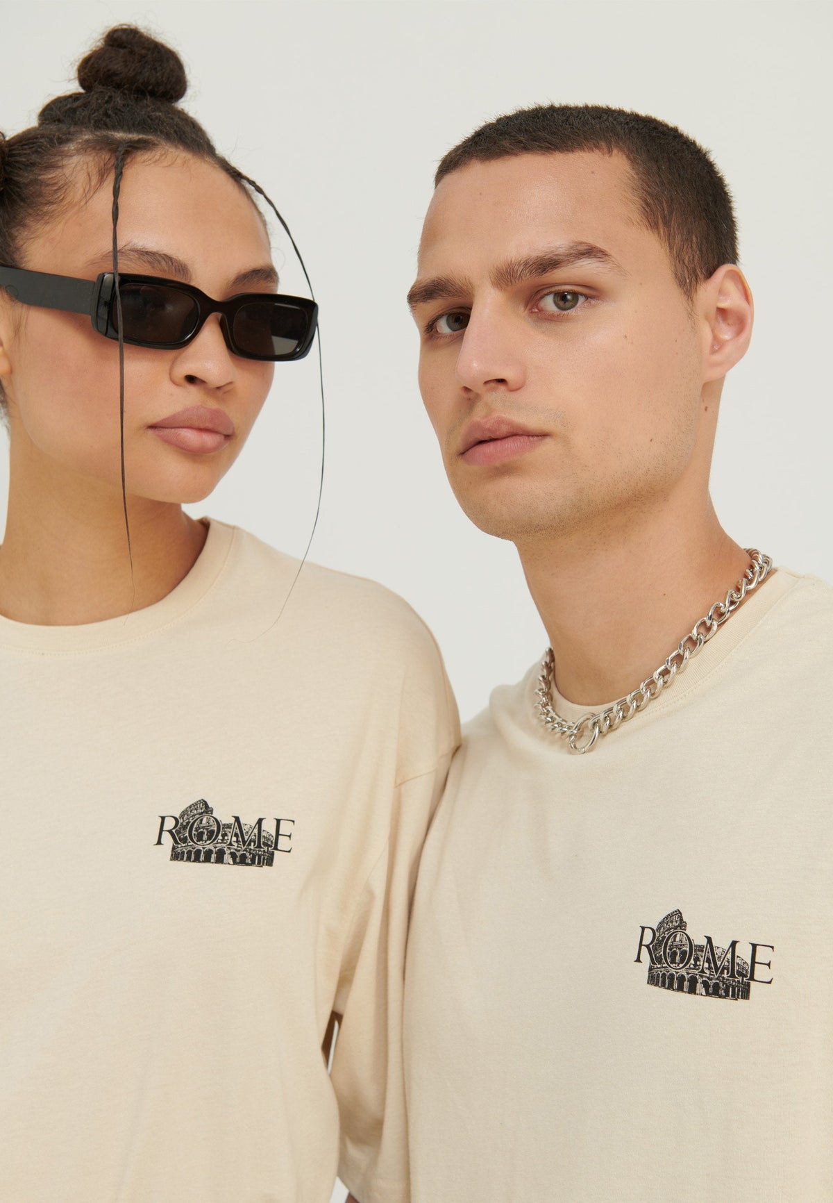 YOURTURN UNISEX - Print T-shirt - Mottled Light Brown