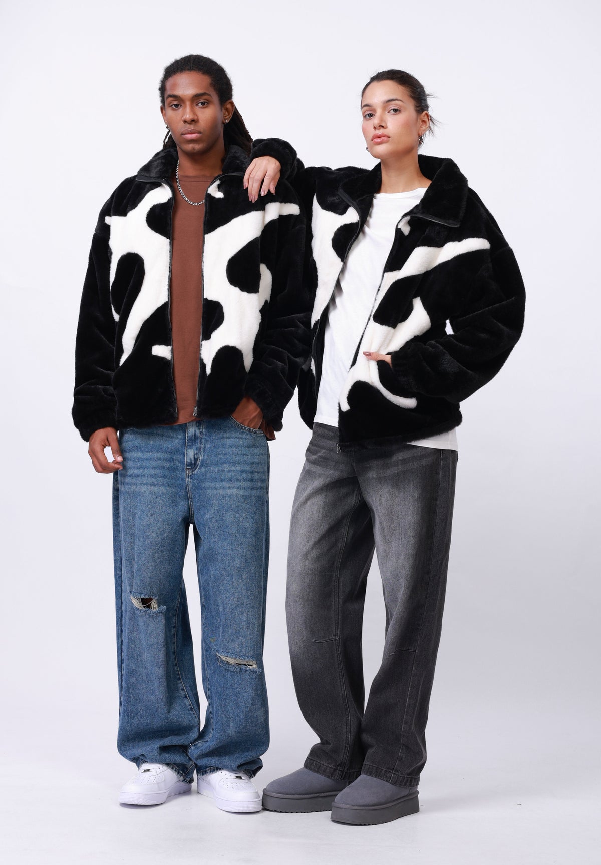 YOURTURN UNISEX - Winter Jacket - Black /white