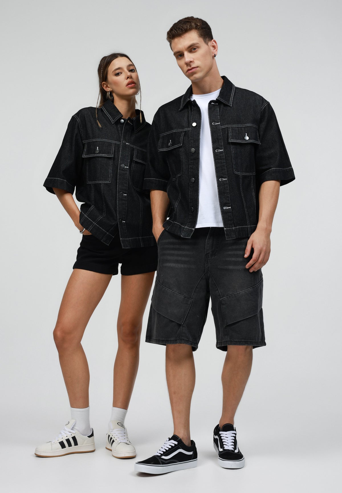 YOURTURN UNISEX DENIM - Shirt - Washed Black