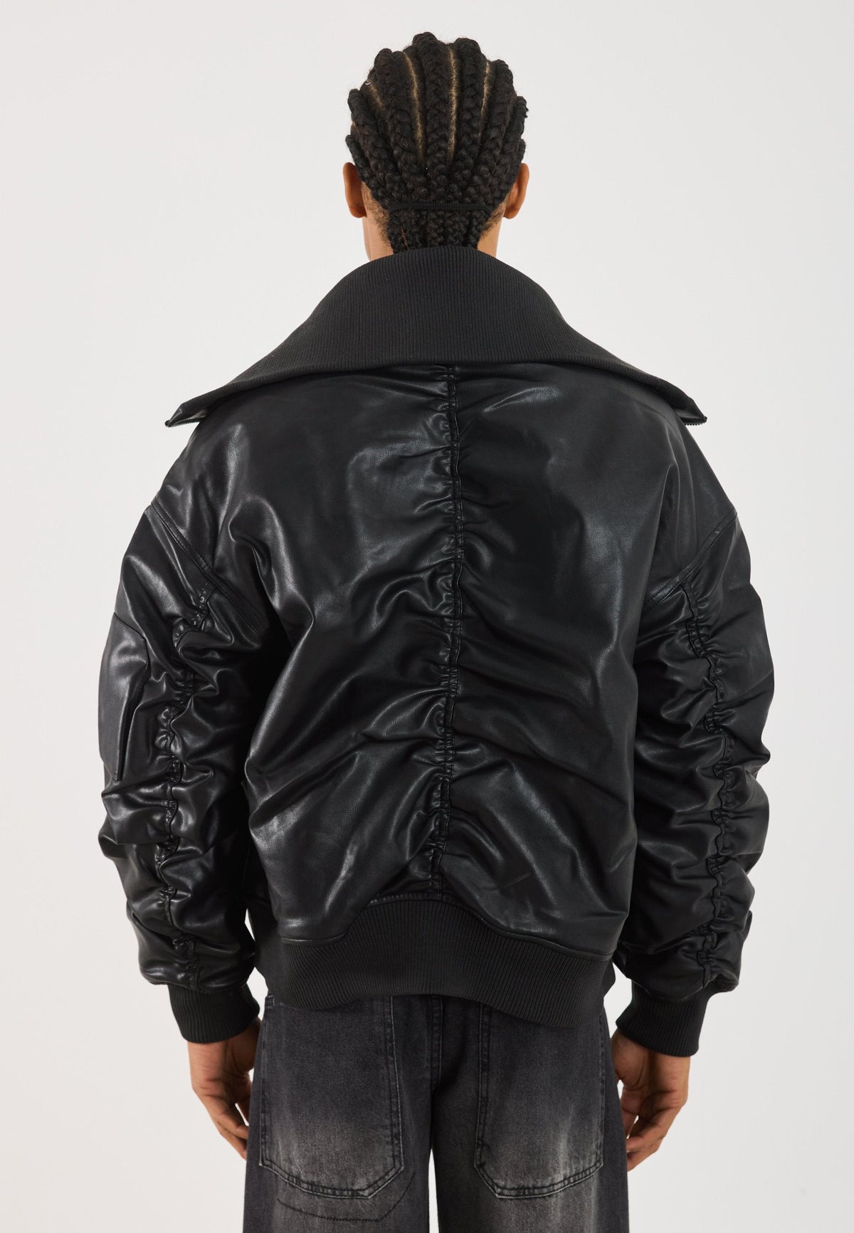 YOURTURN UNISEX - Faux Leather Jacket - Black