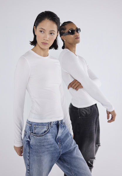 YOURTURN 2 PACK UNISEX - Long Sleeved Top - White/dark Brown