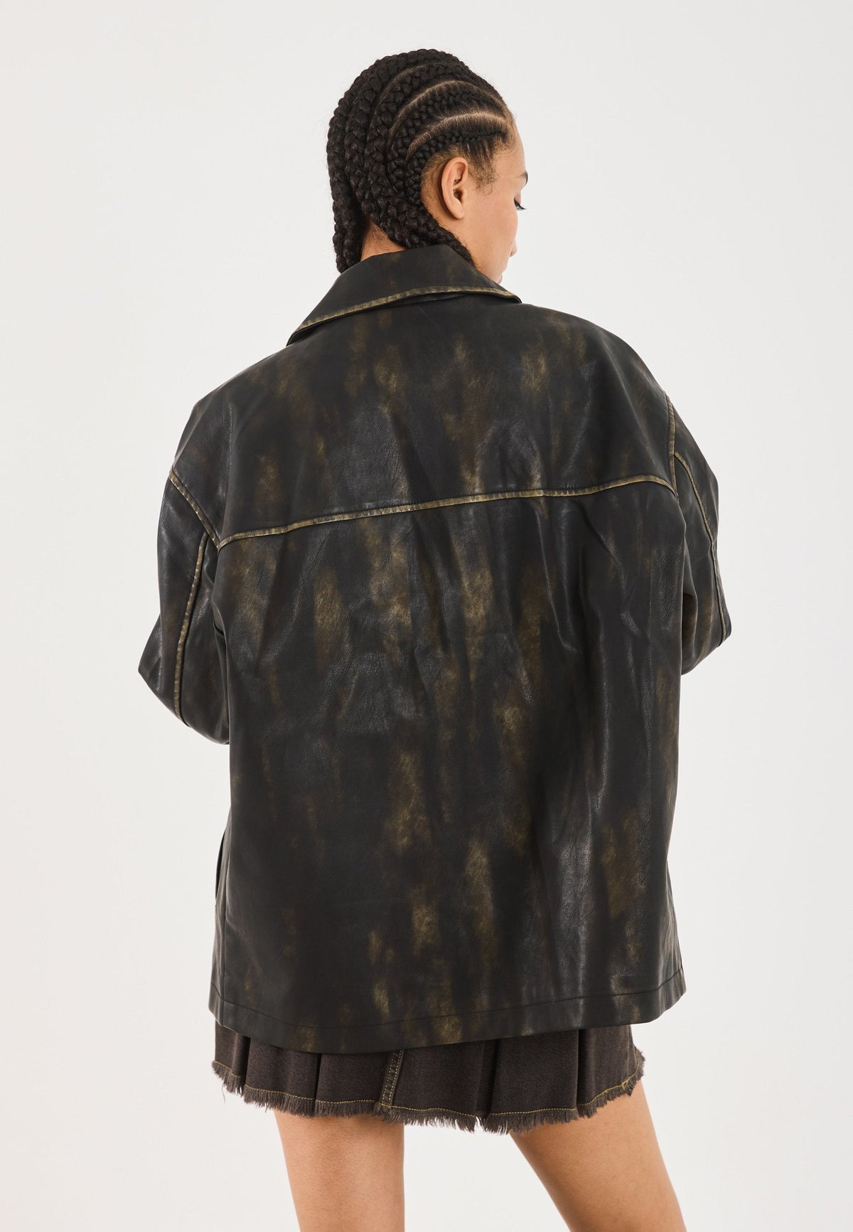 YOURTURN UNISEX - Faux Leather Jacket - Dark Grey