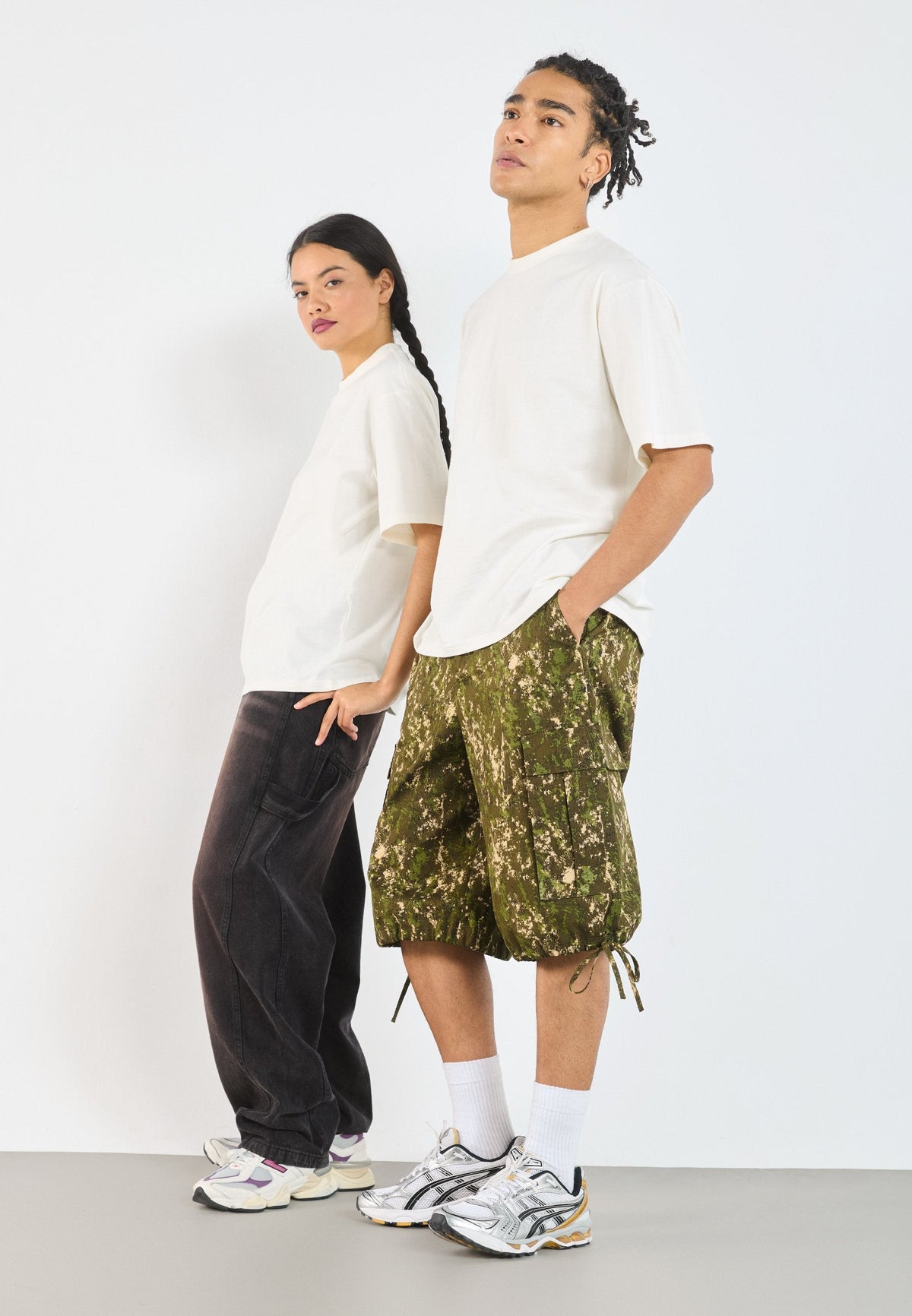 YOURTURN UNISEX 2 PACK BASIC BOXY T SHIRT - Basic T-shirt - Coffee Bean/egret