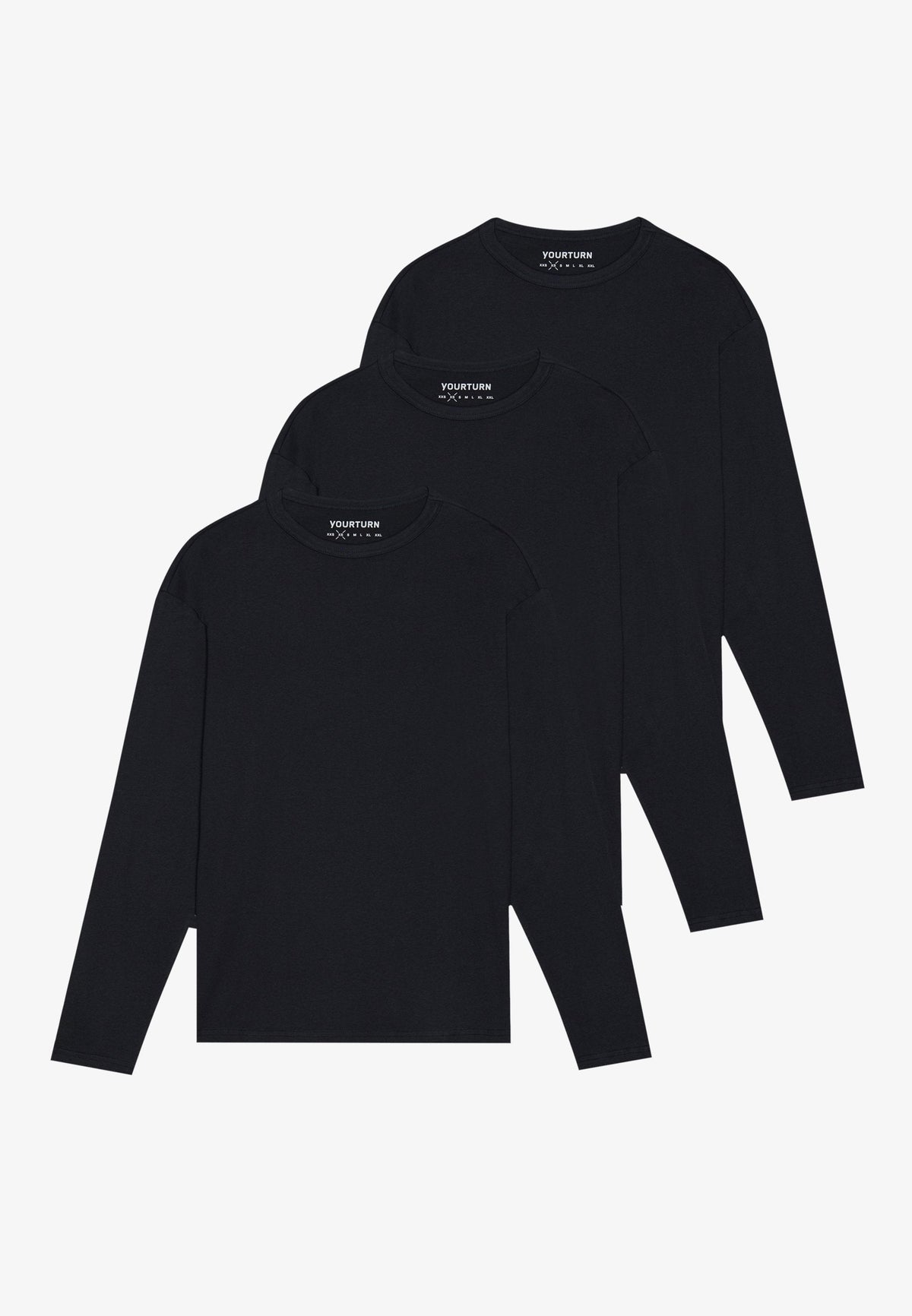 YOURTURN UNISEX 3 PACK - Long Sleeved Top - White/black/dark Grey
