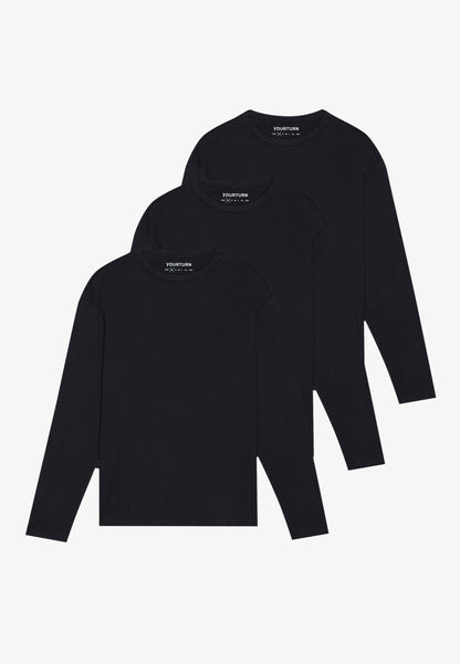 YOURTURN UNISEX 3 PACK - Long Sleeved Top - White/black/dark Grey