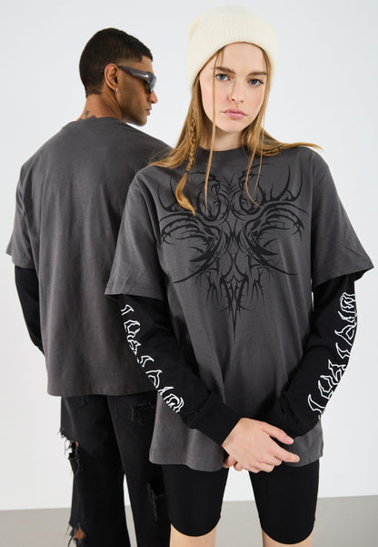 YOURTURN UNISEX - Long Sleeved Top - Asphalt