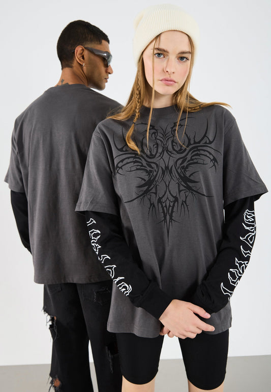 YOURTURN UNISEX - Long Sleeved Top - Asphalt