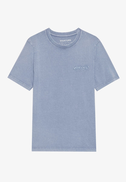 YOURTURN UNISEX - Print T-shirt - Washed Blue