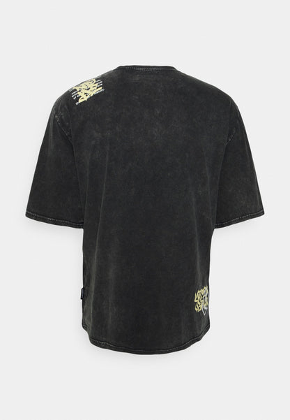 YOURTURN Print Wash Unisex - Print T-Shirt - Black