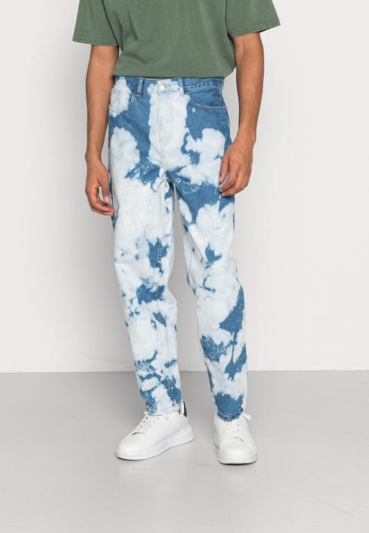 YOURTURN Unisex Moonwash Unisex - Relaxed Fit Jeans - Light Blue Denim