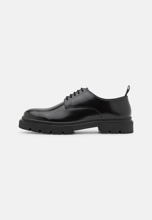 YOURTURN Leather Unisex - Casual Lace-Ups - Black