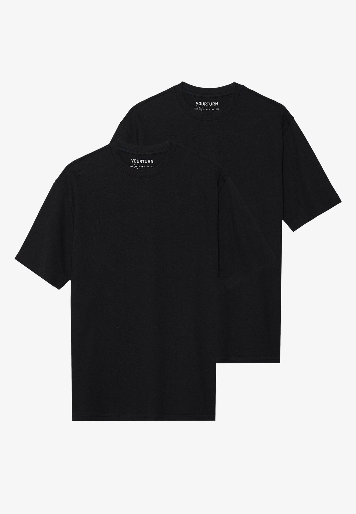 YOURTURN 2 PACK UNISEX BASIC OVERSIZED T-SHIRT - Basic T-shirt - White