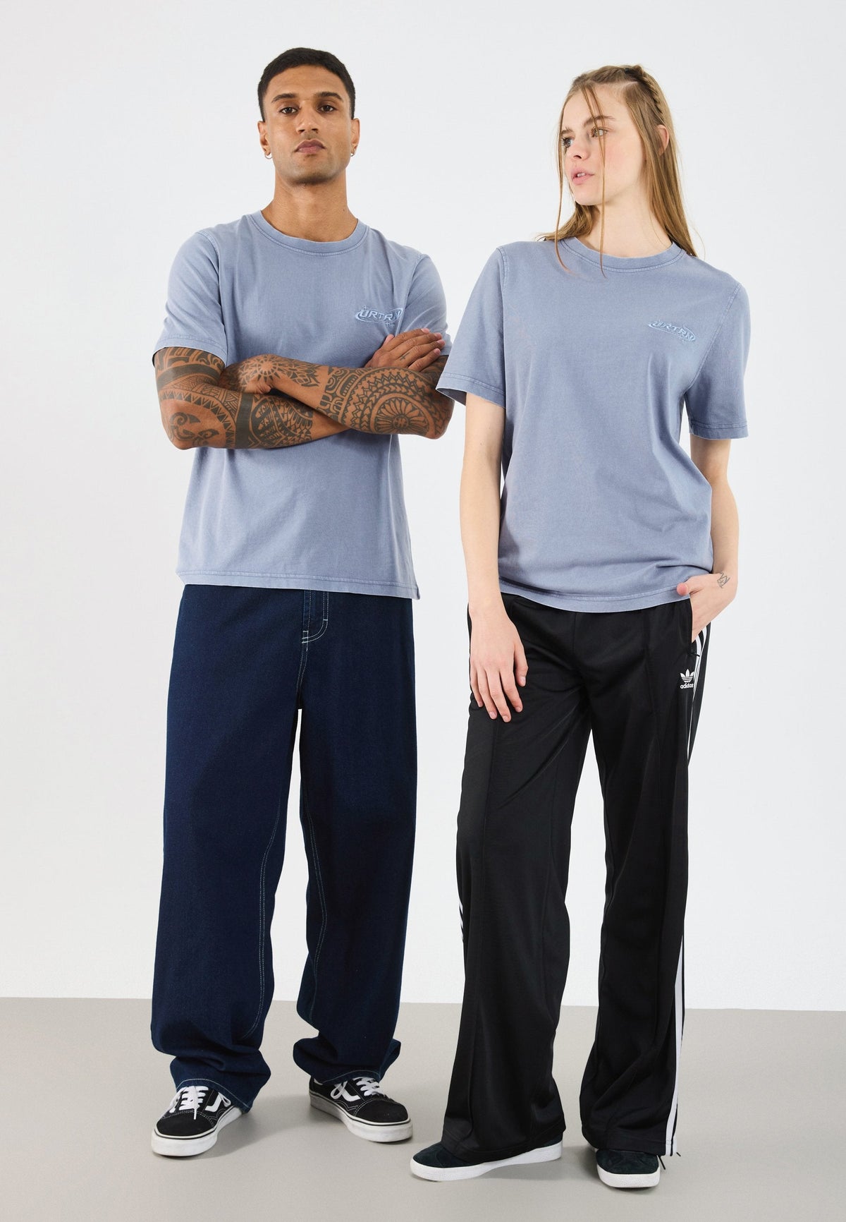 YOURTURN UNISEX - Print T-shirt - Washed Blue
