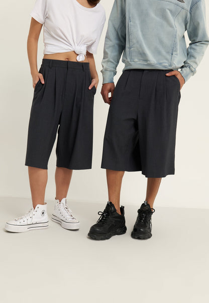 YOURTURN BAGGY TAILORED SHORTS UNISEX - Shorts - Dark Grey