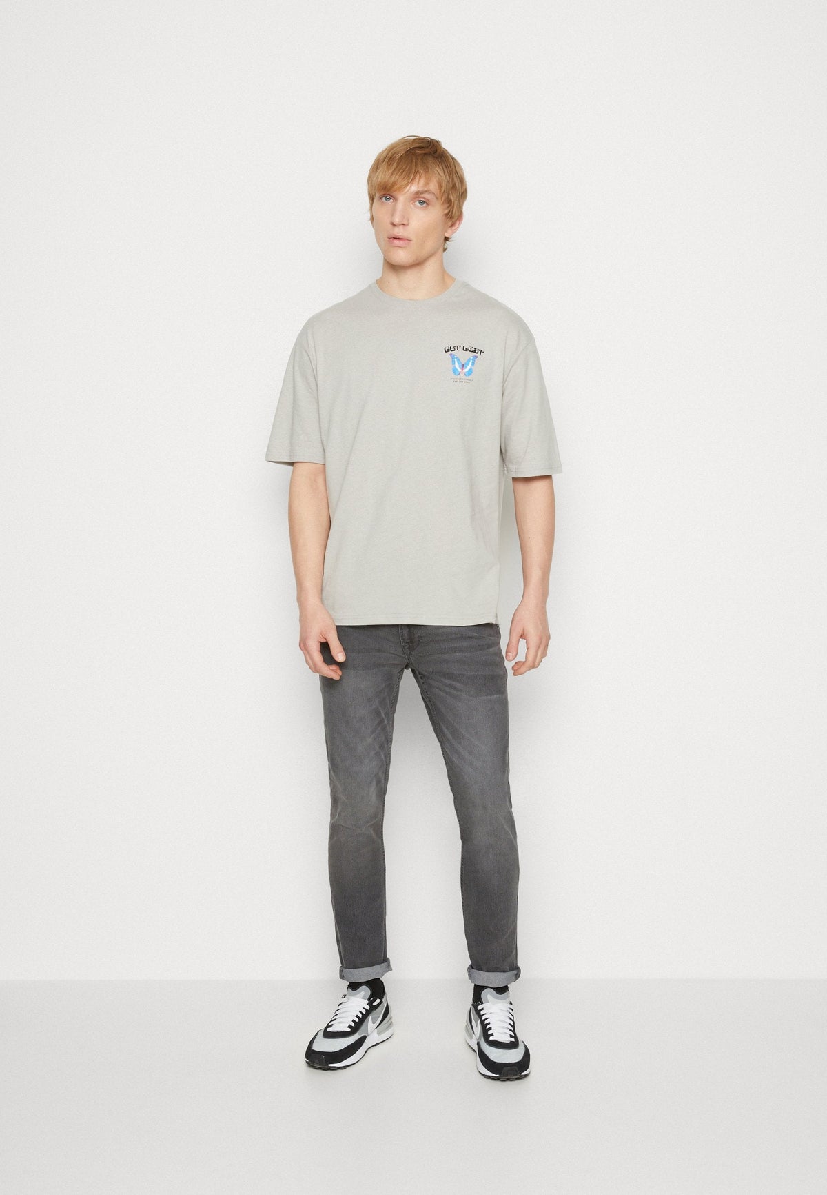 YOURTURN Get Lost Tee Unisex - Print T-Shirt - Grey