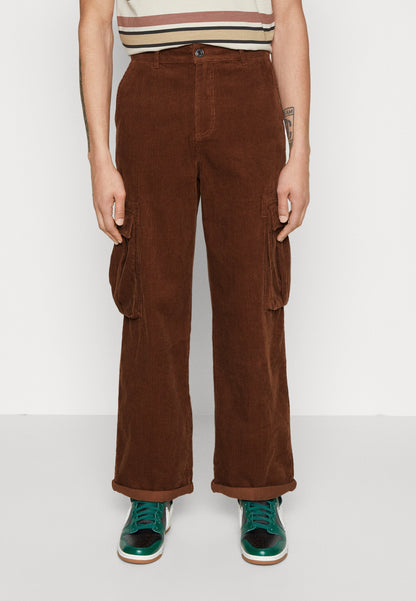 YOURTURN Corduroy Unisex - Cargo Trousers - Dark Brown