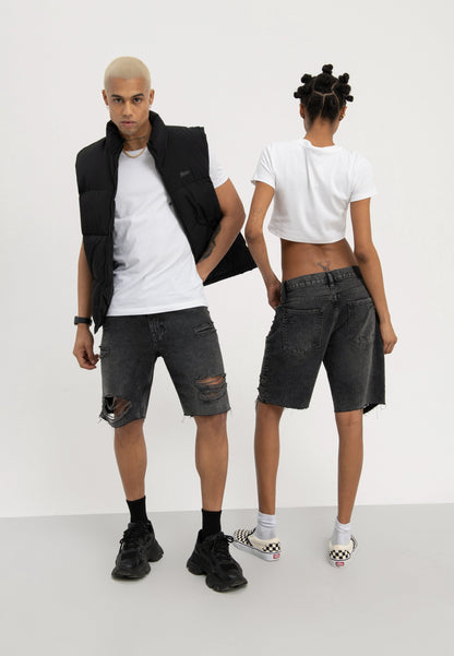 YOURTURN Unisex - Denim Shorts - Black