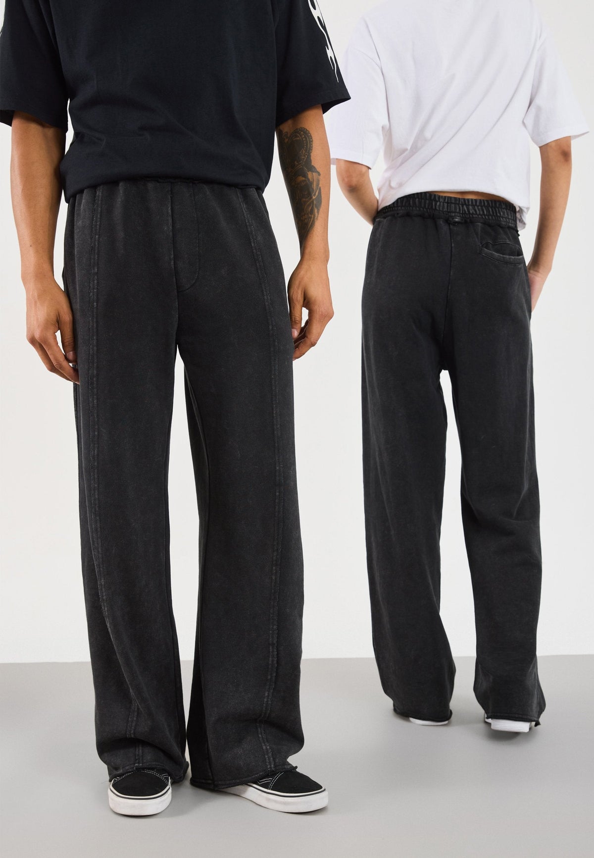 YOURTURN UNISEX - Tracksuit Bottoms - Washed Dk Grey