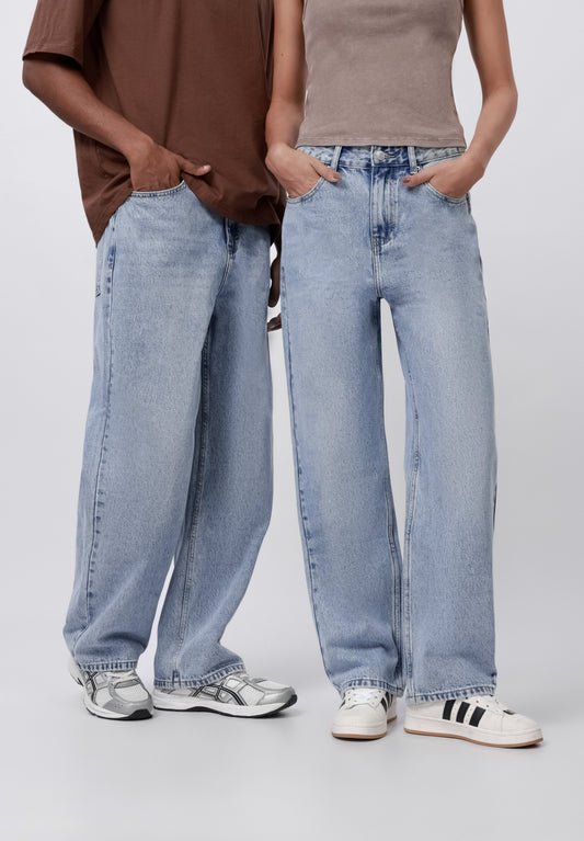 YOURTURN UNISEX - Straight Leg Jeans - Mid-blue Denim