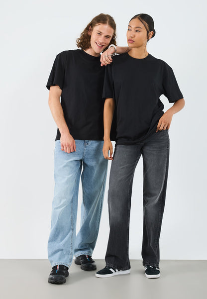YOURTURN UNISEX 5 PACK BASIC LOOSE T-SHIRT - Basic T-shirt - Black