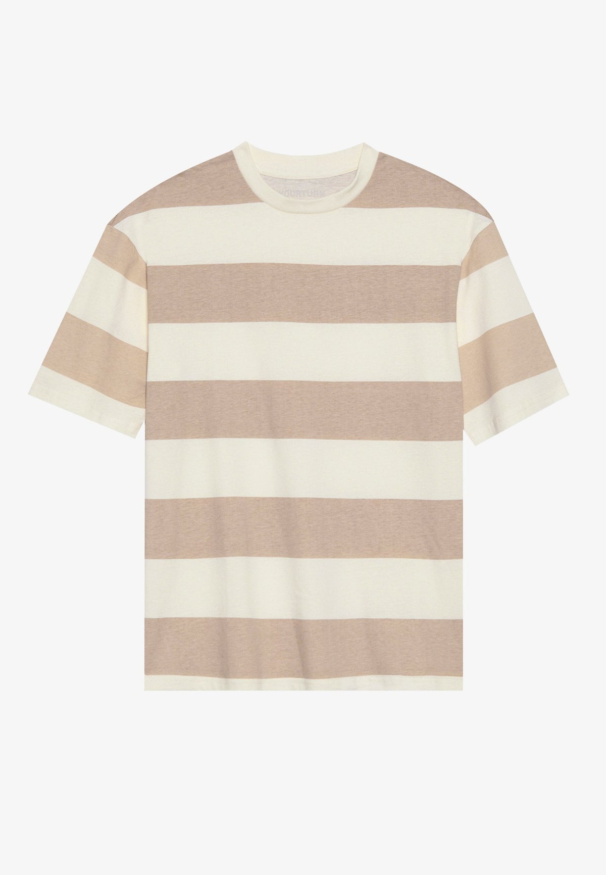 YOURTURN UNISEX OVERSIZED STRIPE - Print T-shirt - Sand/off White
