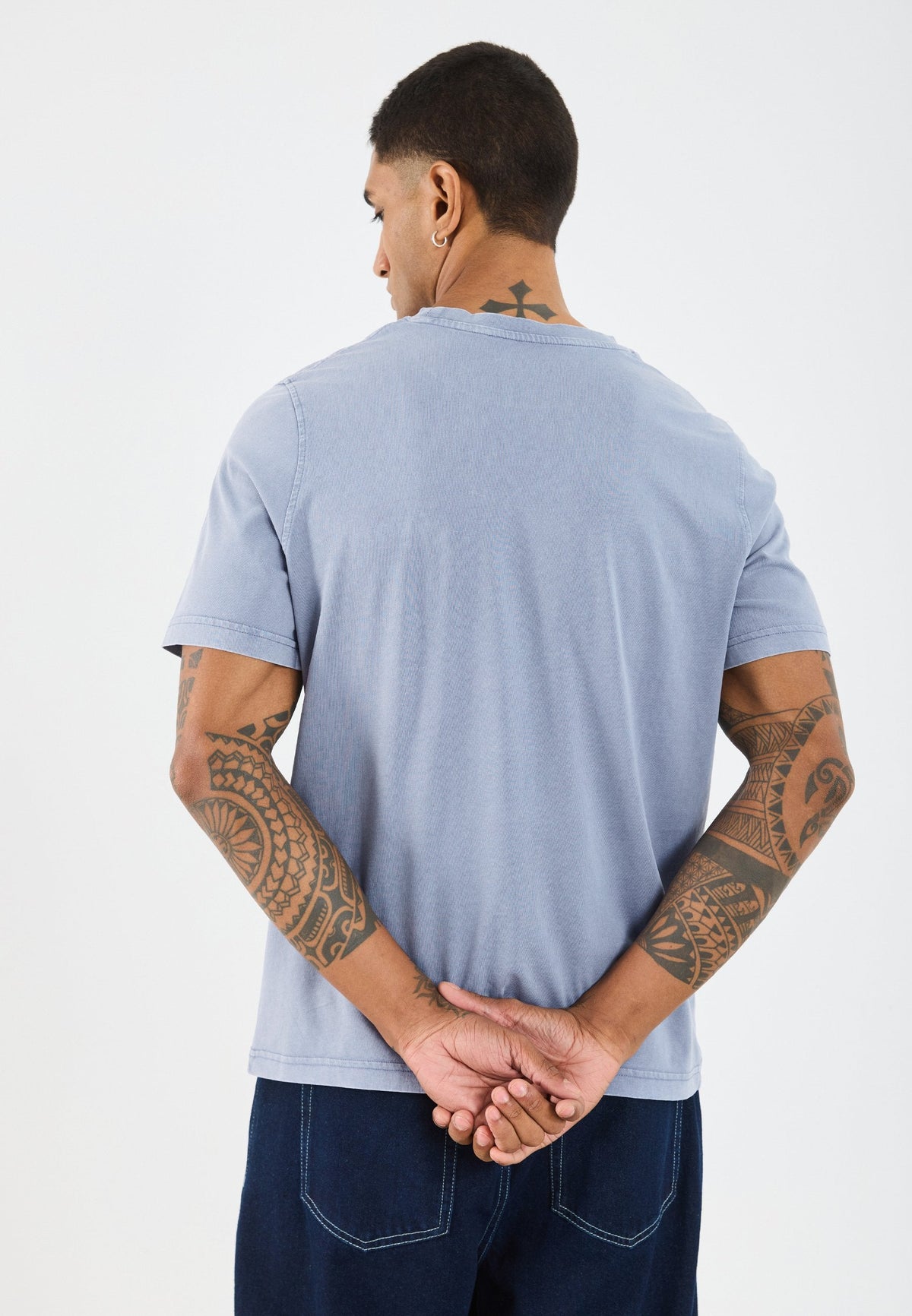 YOURTURN UNISEX - Print T-shirt - Washed Blue