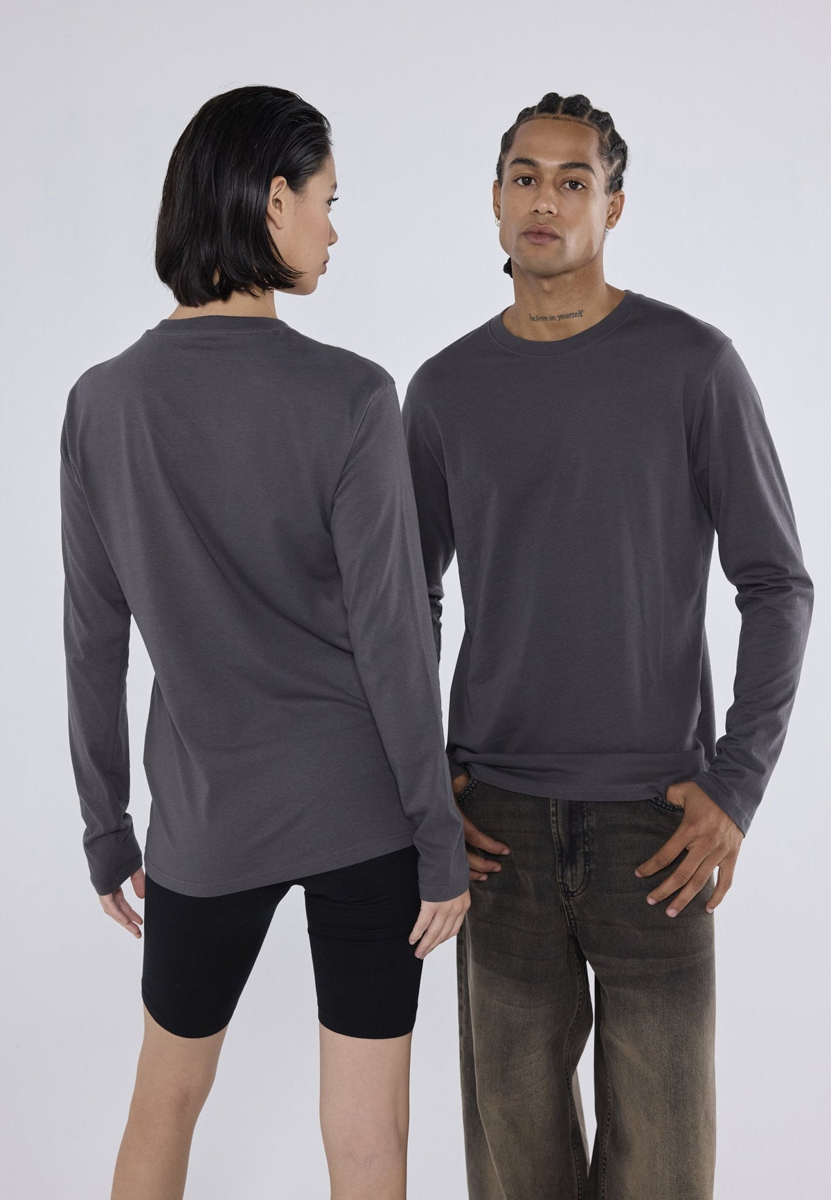 YOURTURN UNISEX 2 PACK - Long Sleeved Top - Black/dark Grey