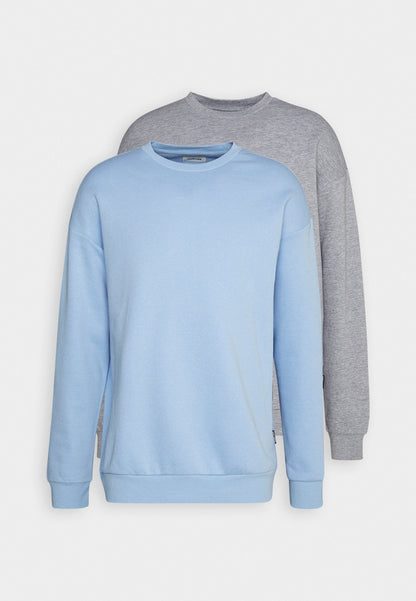 YOURTURN Unisex 2 Pack - Sweatshirt - Light Blue/Mottled Grey
