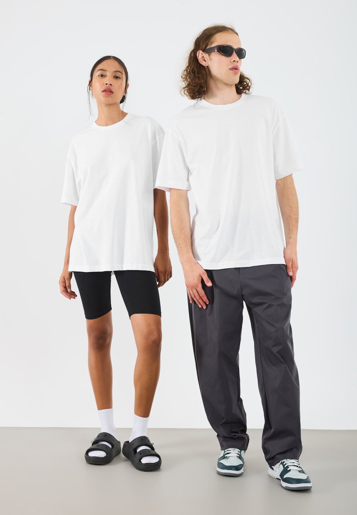 YOURTURN UNISEX 5 PACK BASIC LOOSE T-SHIRT - Basic T-shirt - White