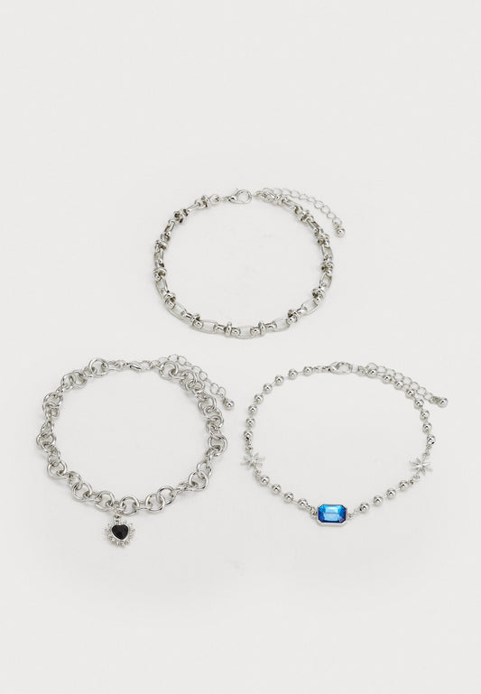 YOURTURN UNISEX 3 PACK - Bracelet - Silver-coloured