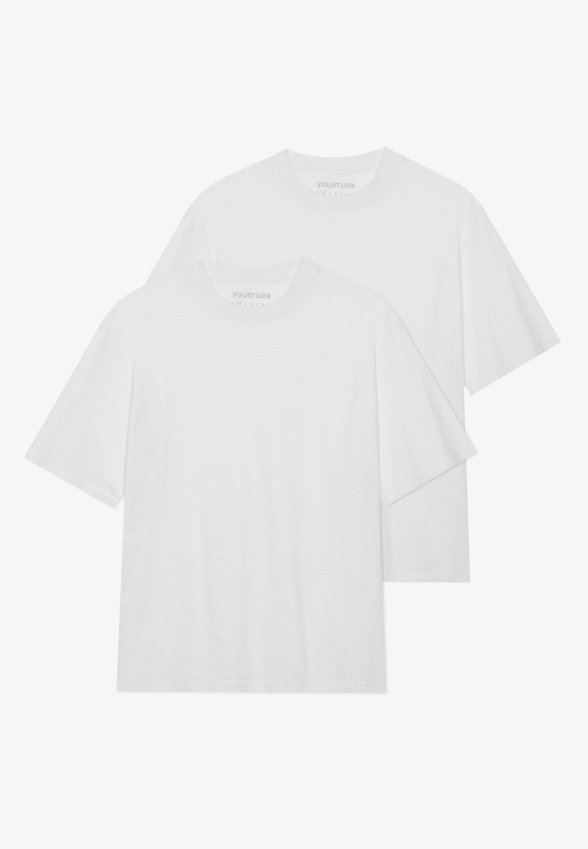 YOURTURN UNISEX 2 PACK BASIC BOXY T SHIRT - Basic T-shirt - Coffee Bean/egret
