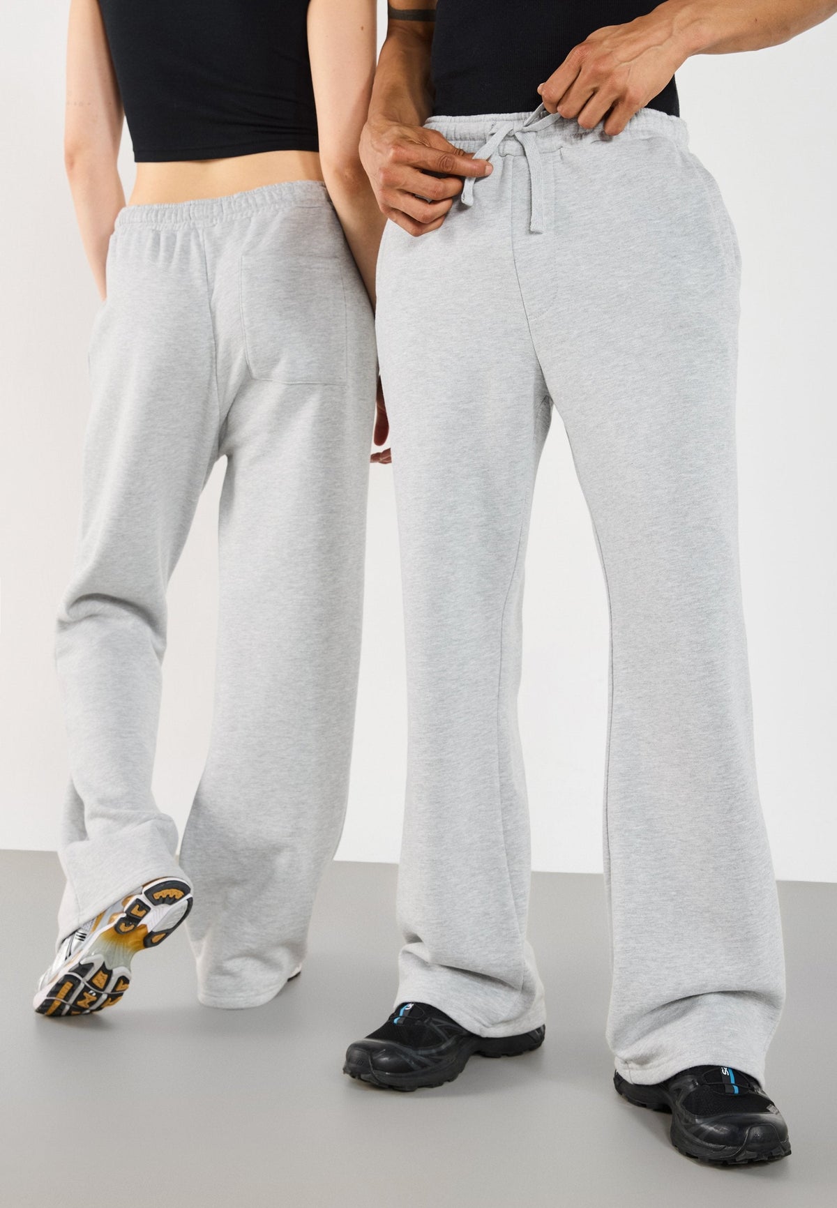 YOURTURN 2 PACK UNISEX - Tracksuit Bottoms - Black,mottled Light Grey