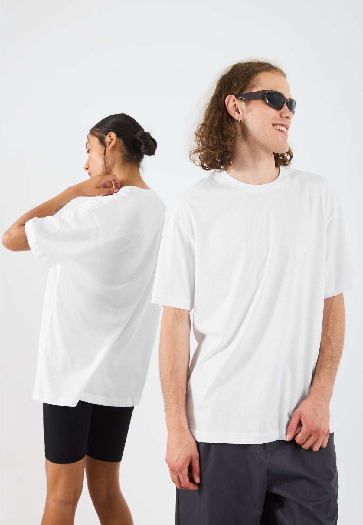 YOURTURN UNISEX 5 PACK BASIC LOOSE T-SHIRT - Basic T-shirt - White