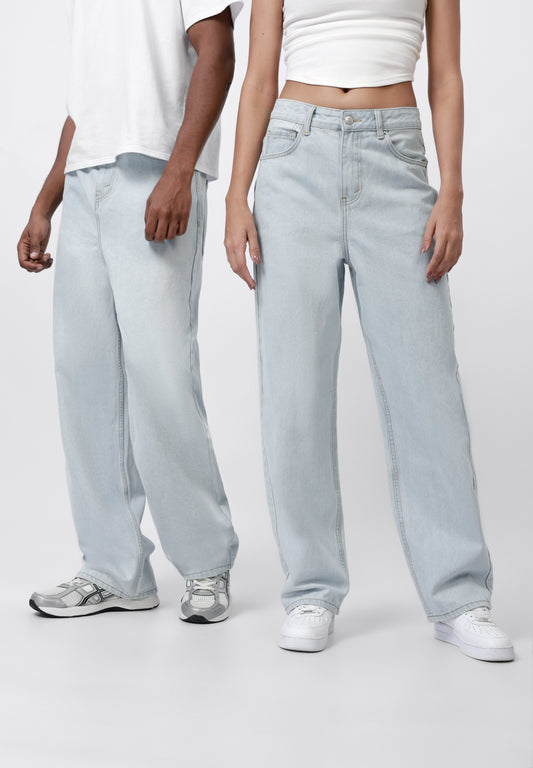 YOURTURN UNISEX - Straight Leg Jeans - Light Blue Denim