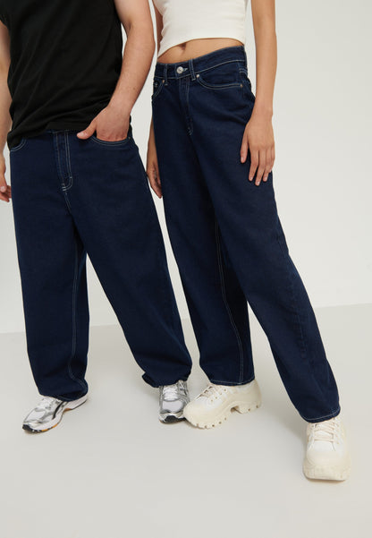 YOURTURN UNISEX - Baggy Jeans - Rinsed Denim