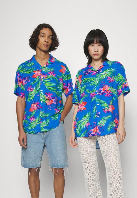 YOURTURN Unisex - Button-Down Blouse - Blue