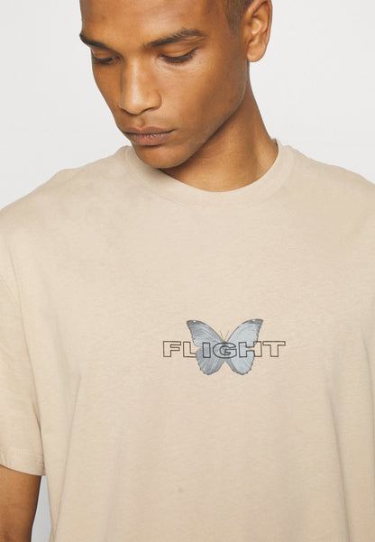 YOURTURN Unisex - Print T-Shirt - Tan