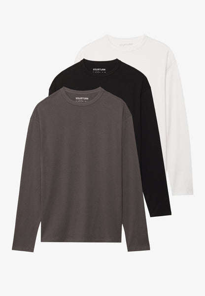 YOURTURN UNISEX 3 PACK - Long Sleeved Top - White