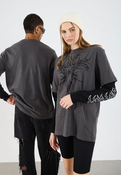 YOURTURN UNISEX - Long Sleeved Top - Asphalt
