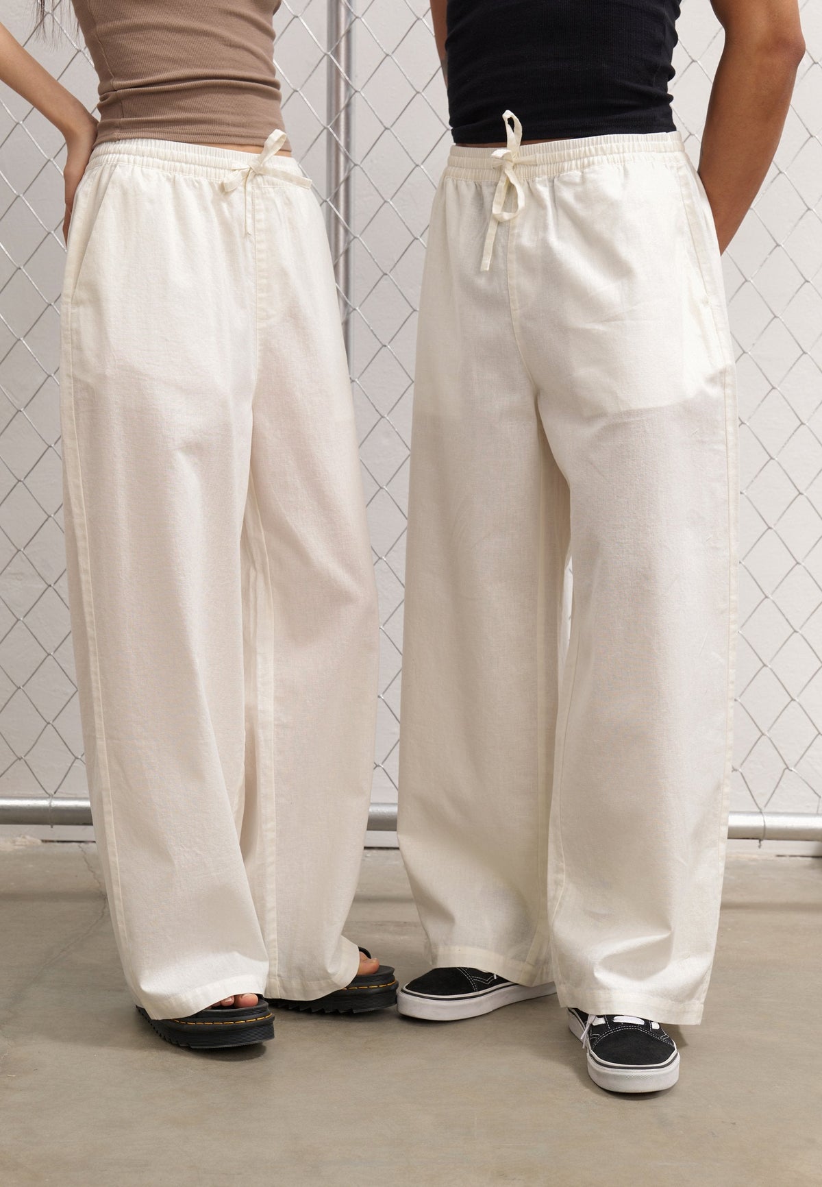 YOURTURN LINEN MIX BLEND UNISEX - Trousers - Off-white
