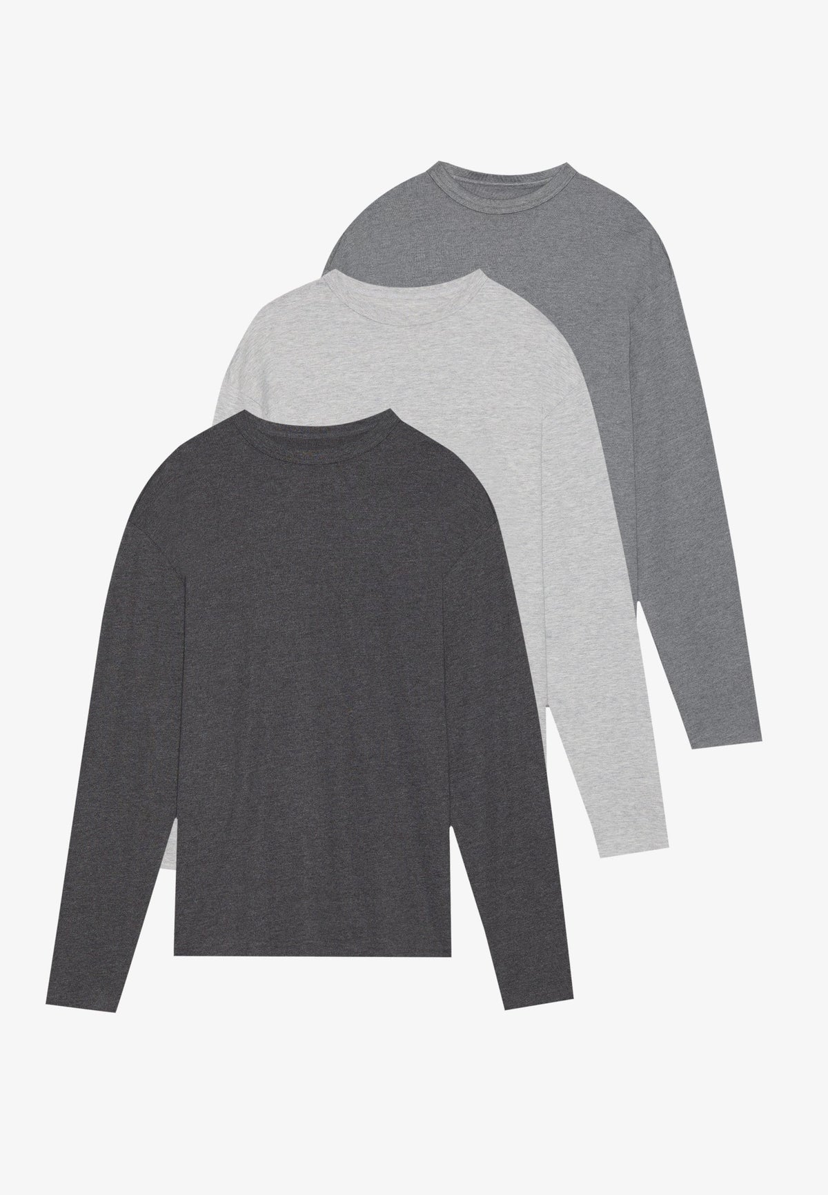 YOURTURN UNISEX 3 PACK - Long Sleeved Top - White/black/dark Grey