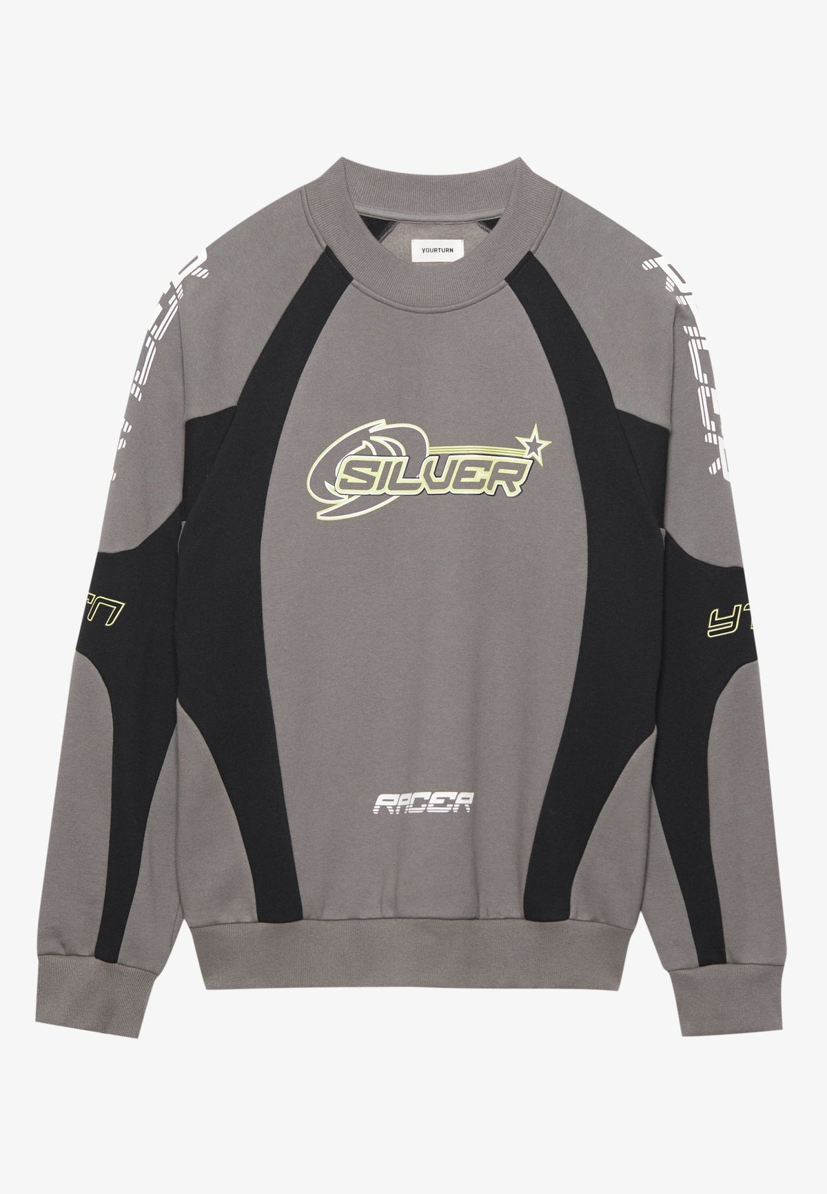 YOURTURN SILVER RACER CREW OVERSIZED UNISEX - Sweatshirt - Grey