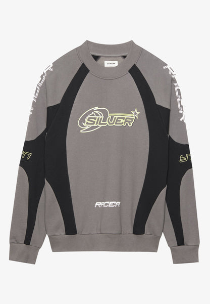 YOURTURN SILVER RACER CREW OVERSIZED UNISEX - Sweatshirt - Grey