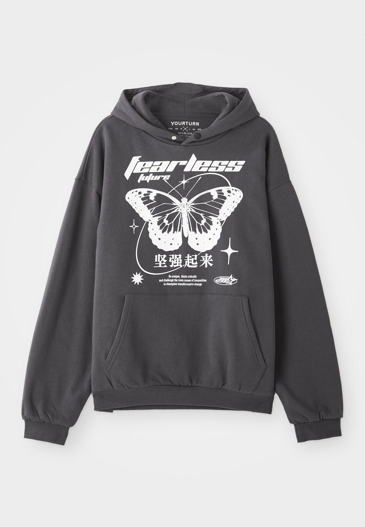YOURTURN ADAPTIVE HOODIE UNISEX - Hoodie - Dark Grey