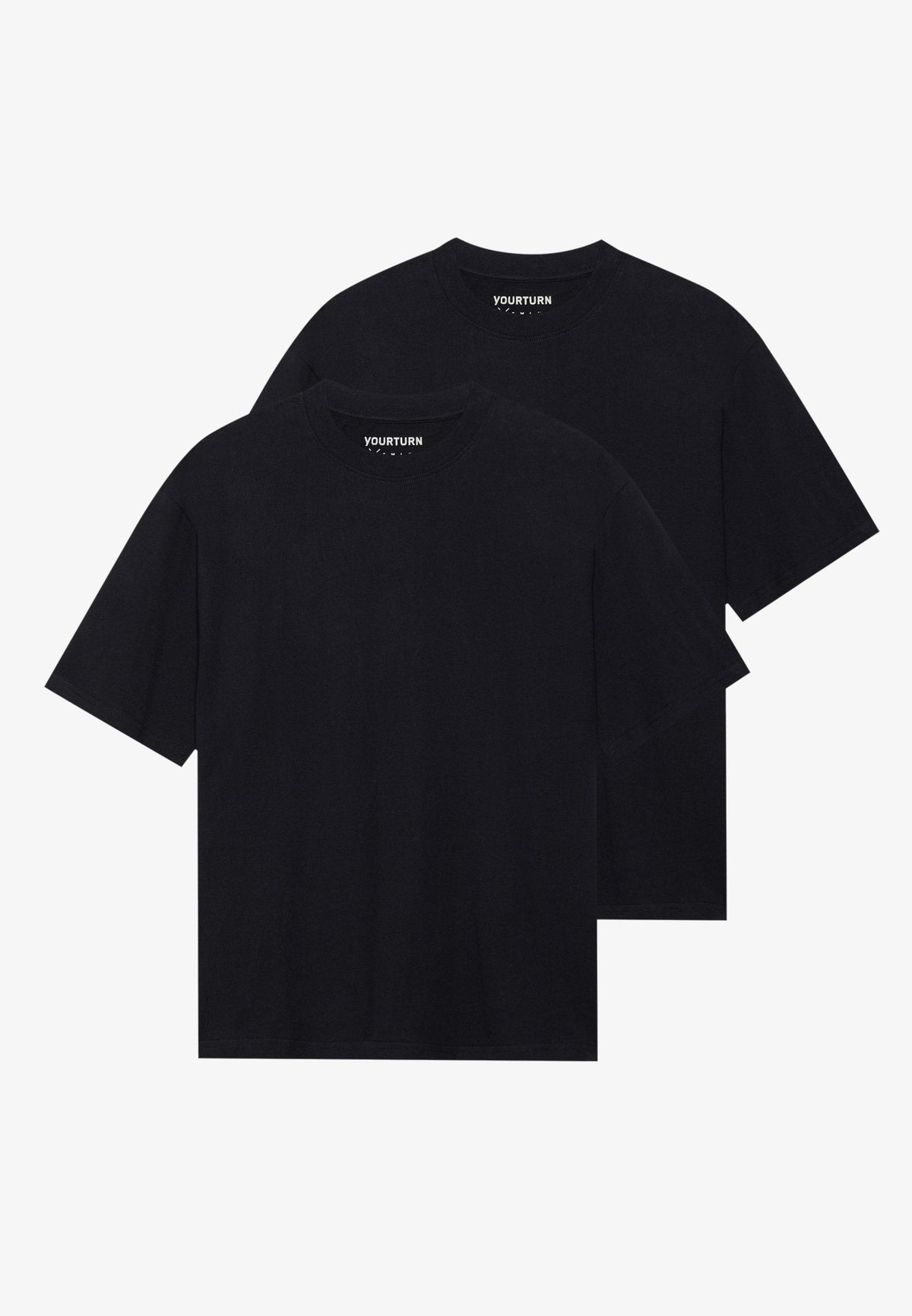 YOURTURN UNISEX 2 PACK BASIC BOXY T SHIRT - Basic T-shirt - Coffee Bean/egret