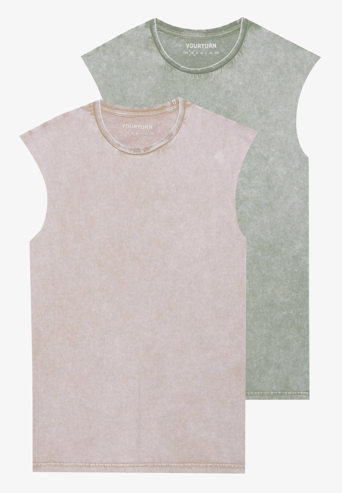 YOURTURN UNISEX 2 PACK - Print T-shirt - Sea Spray/desert Taupe