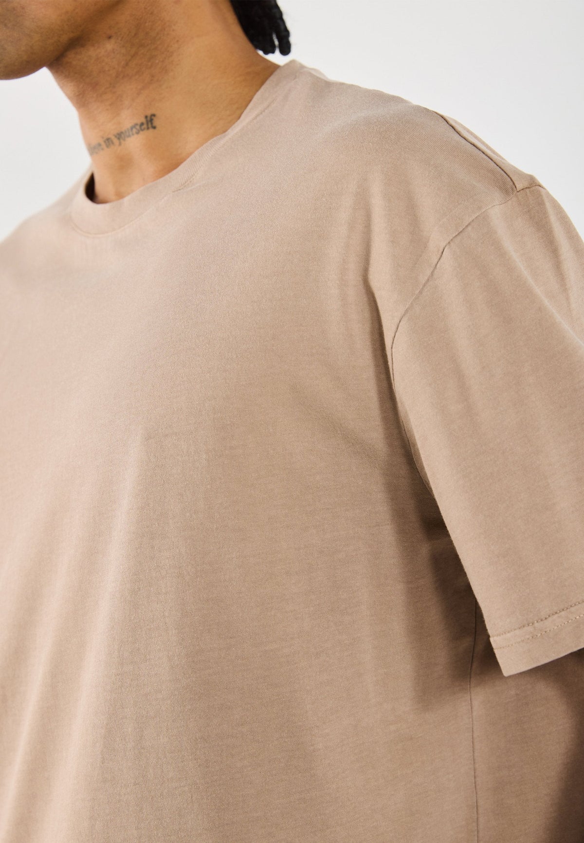 YOURTURN UNISEX BASIC GARMENT WASHED - Basic T-shirt - Taupe