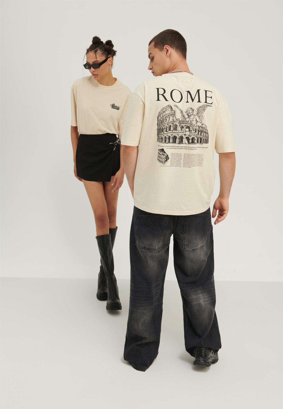YOURTURN UNISEX - Print T-shirt - Mottled Light Brown